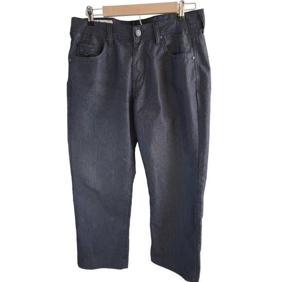 NESAL DENIM Black Y2K Mens Straight Baggy Denim Pants 36x30 - Picture 1 of 10